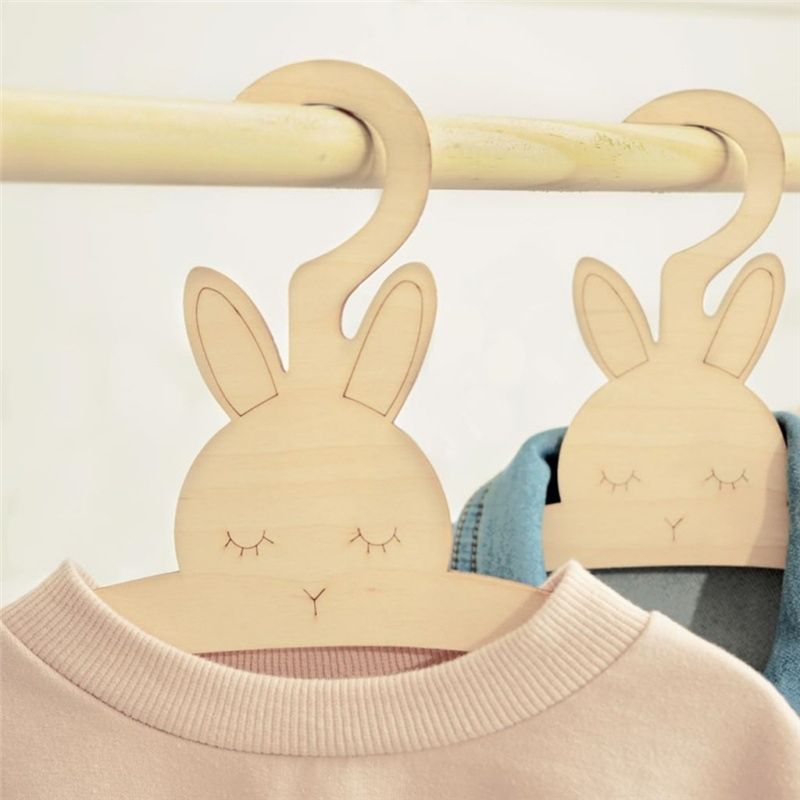 ABJI-20PCS Cute Wooden Clothes - огляд і ціна Baby Clothing Hanging Rack